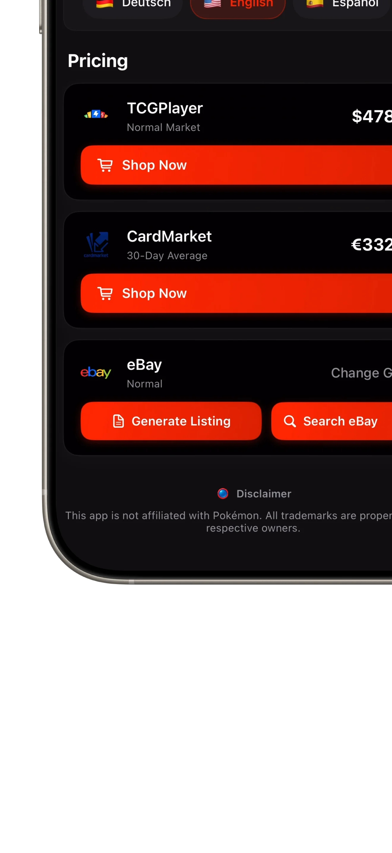Home-screen widgets and built-in deals