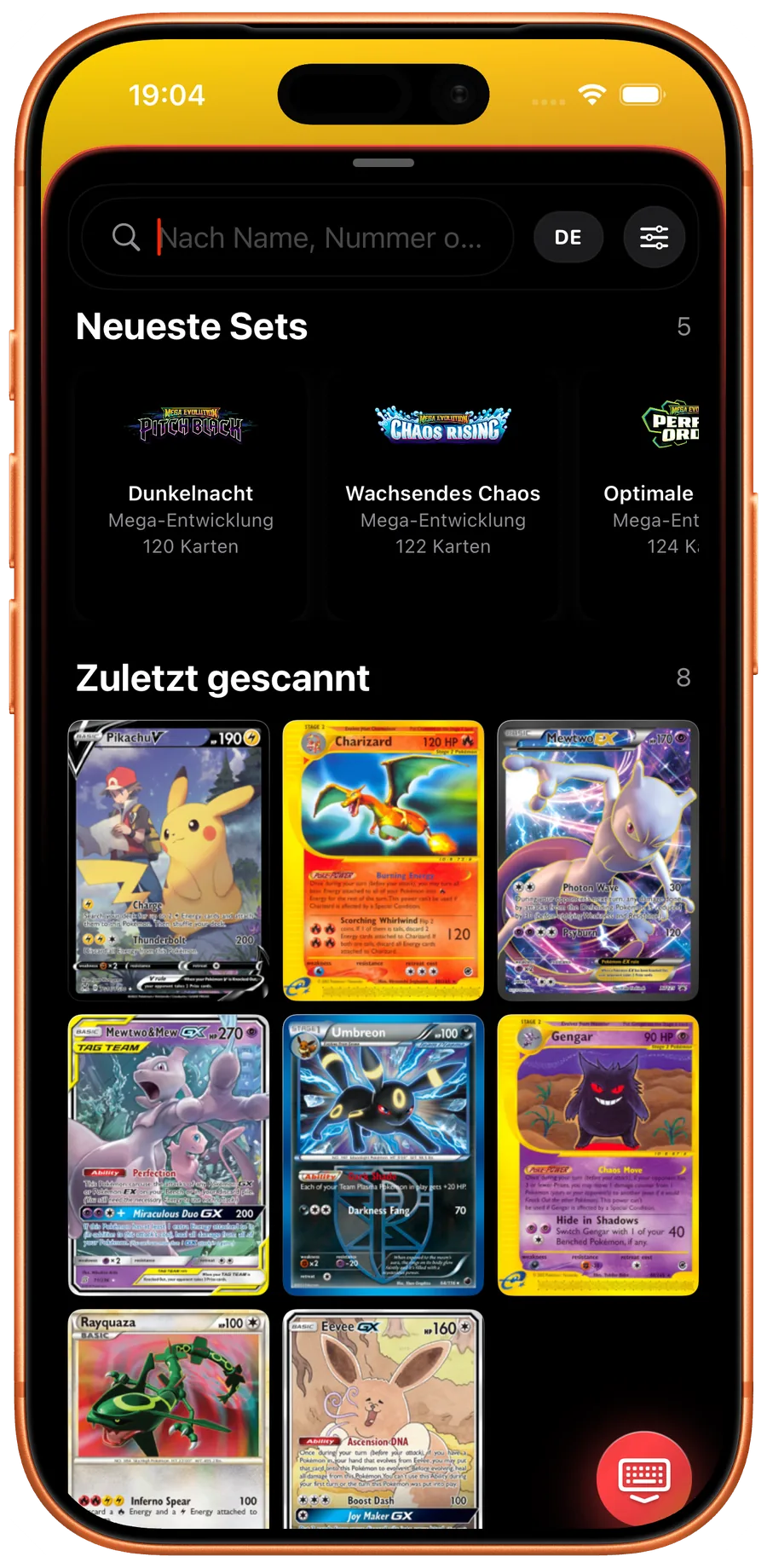 Search field in Eyevo
