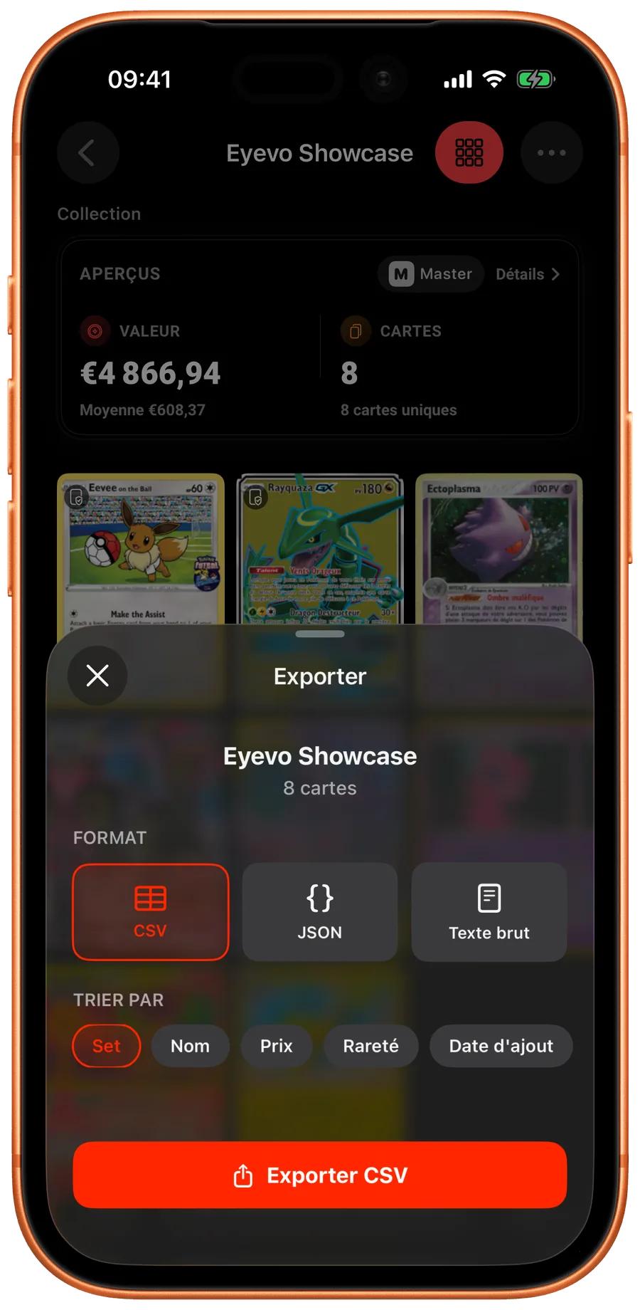Collection export in Eyevo