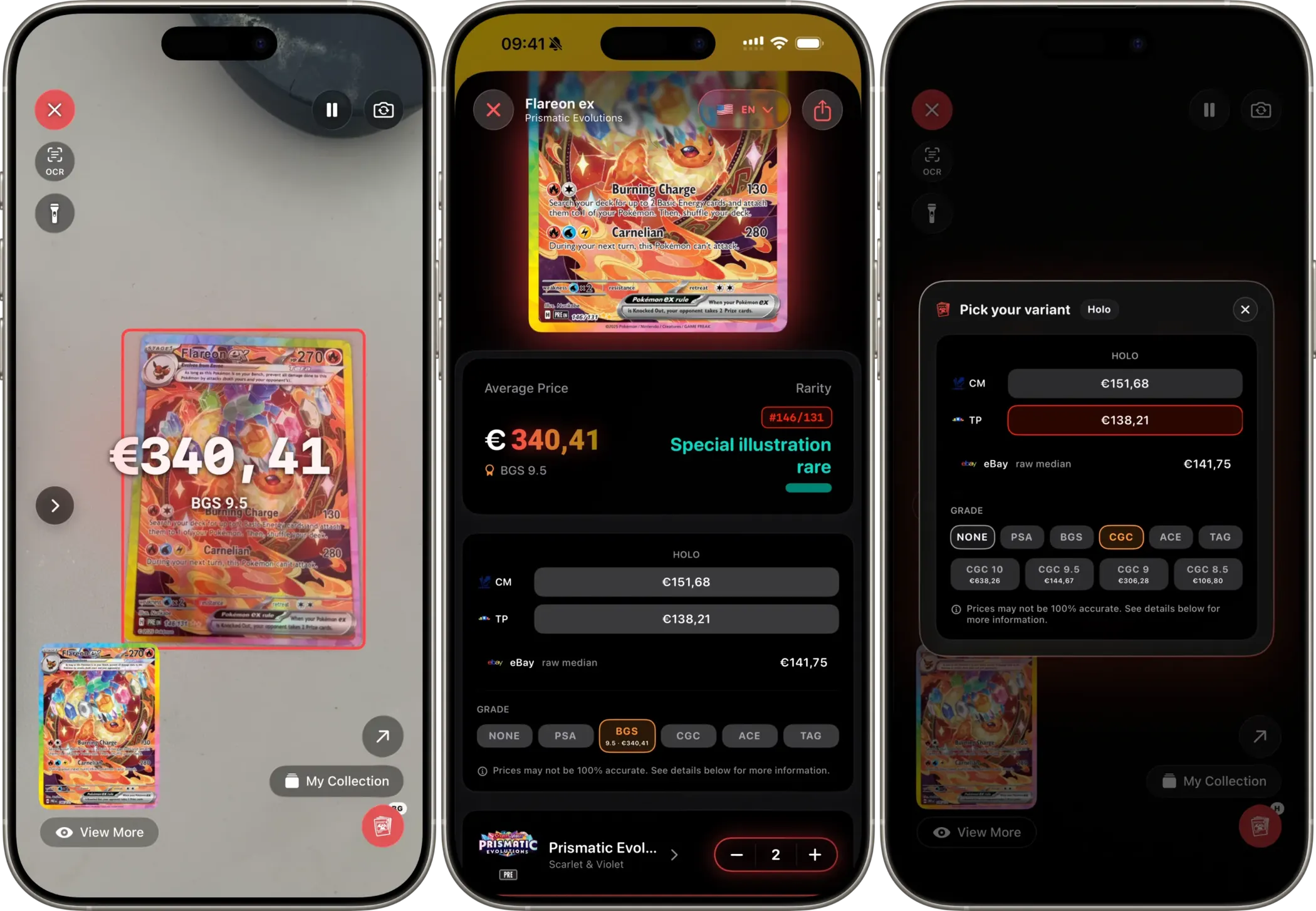 BGS Pokemon Card Pricing Feature Preview
