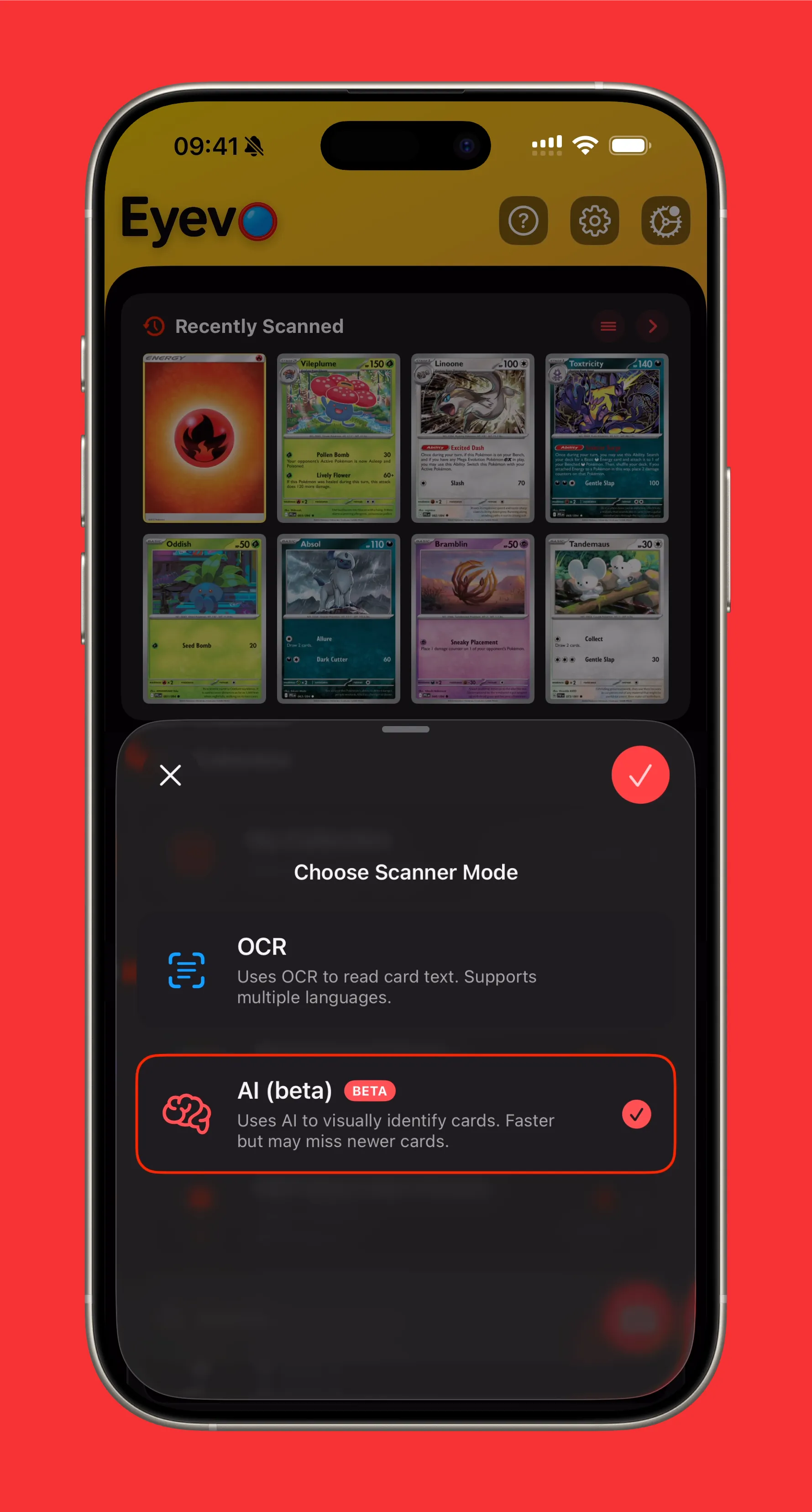 Écran de sélection du scanner